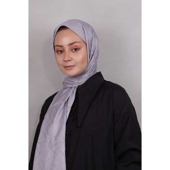 FENDİ İTHAL DÜZ RENK F DESEN ŞAL - GRİ