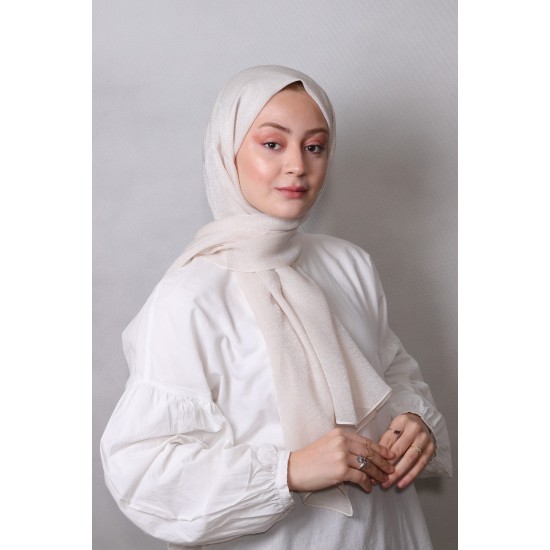 HAREM SCARF IŞILTILI ŞAL - KREM