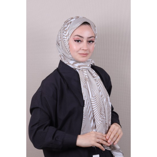 HAREM SCARF MONALİZA GEOMETRİK  ŞAL - VİZON