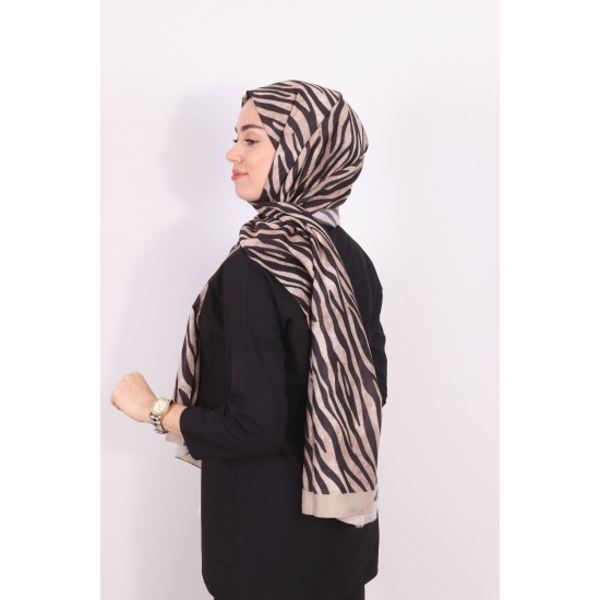 HAREM SCARF ZEBRA ŞAL BEJ