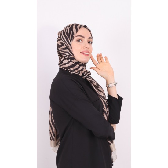 HAREM SCARF ZEBRA ŞAL BEJ