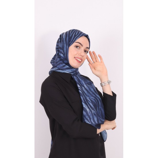 HAREM SCARF ZEBRA ŞAL LACİVERT