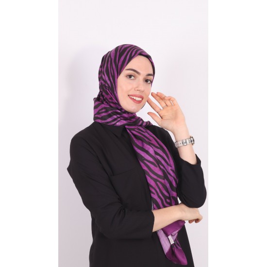 HAREM SCARF ZEBRA ŞAL MOR