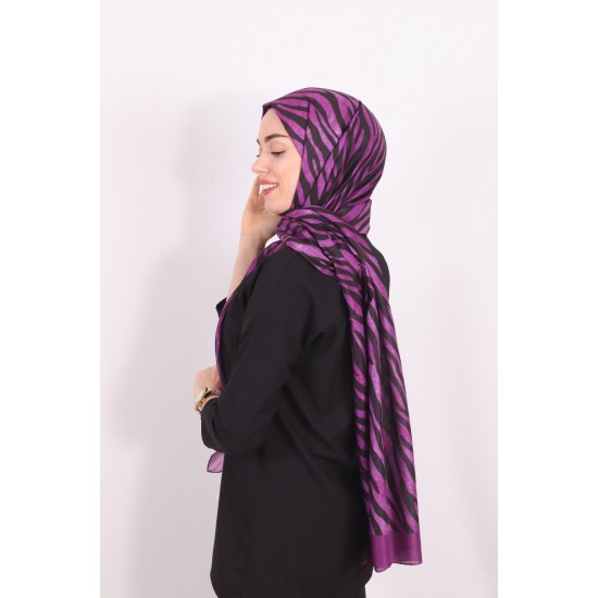 HAREM SCARF ZEBRA ŞAL MOR