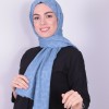 İPEKSİ JAKAR PETEK DESEN ŞAL AÇIK MAVİ