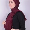 İPEKSİ JAKAR PETEK DESEN ŞAL BORDO