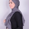 İPEKSİ JAKAR PETEK DESEN ŞAL KOYU GRİ
