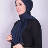 İPEKSİ JAKAR PETEK DESEN ŞAL LACİVERT