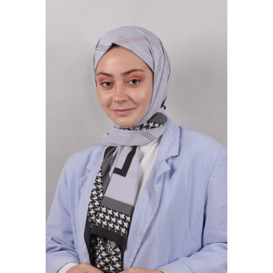 LEVİDOR ELAGANCE DESENLİ ŞAL MODEL 2 - GRİ