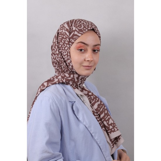 LEVİDOR ELAGANCE DESENLİ ŞAL MODEL 3 - ÇİKOLATA