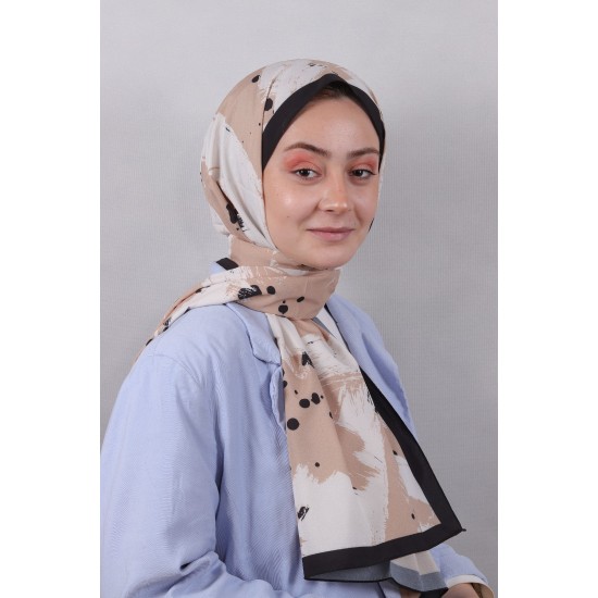 LEVİDOR ELAGANCE DESENLİ ŞAL MODEL 4 - KREM