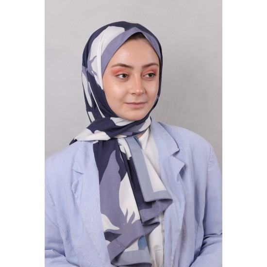 LEVİDOR ELAGANCE DESENLİ ŞAL MODEL 6 - LACİVERT