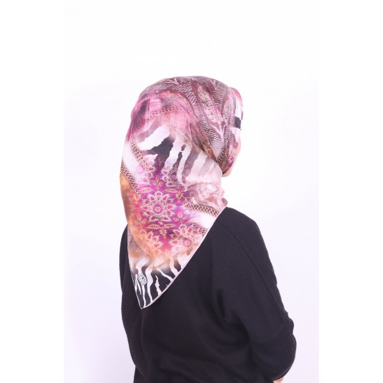 LEVİDOR TWİL İPEK EŞARP PEMBE
