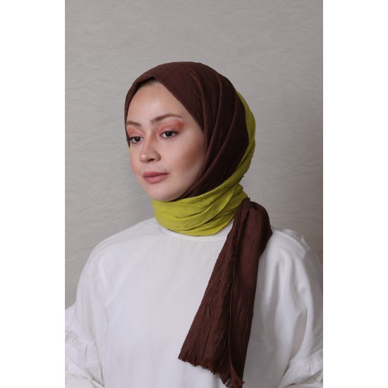 LORYAN SCARF ÇİFT RENK CRUSH 2 ACI KAHVE-LİMON KÜFÜ