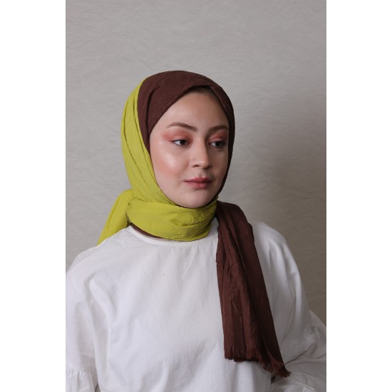 LORYAN SCARF ÇİFT RENK CRUSH 2 ACI KAHVE-LİMON KÜFÜ