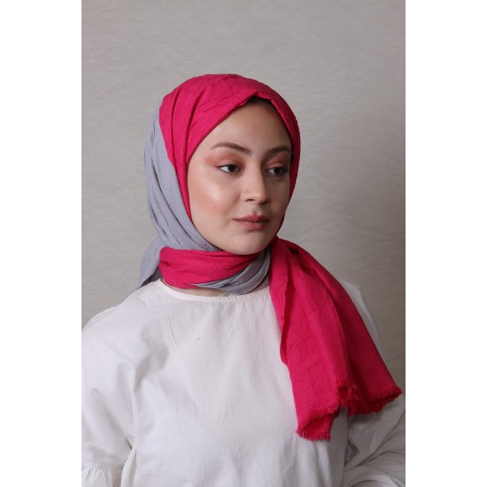 LORYAN SCARF ÇİFT RENK CRUSH 2 FUŞYA-MERMER
