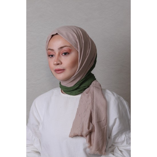 LORYAN SCARF ÇİFT RENK CRUSH 2 HAKİ-VİZON