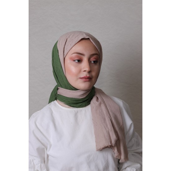 LORYAN SCARF ÇİFT RENK CRUSH 2 HAKİ-VİZON