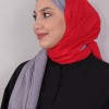 LORYAN SCARF ÇİFT RENK CRUSH 2 KIRMIZI-FÜME