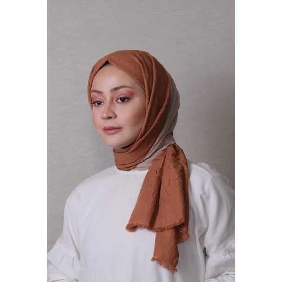 LORYAN SCARF ÇİFT RENK CRUSH 2 KOT CAMEL-VİZON