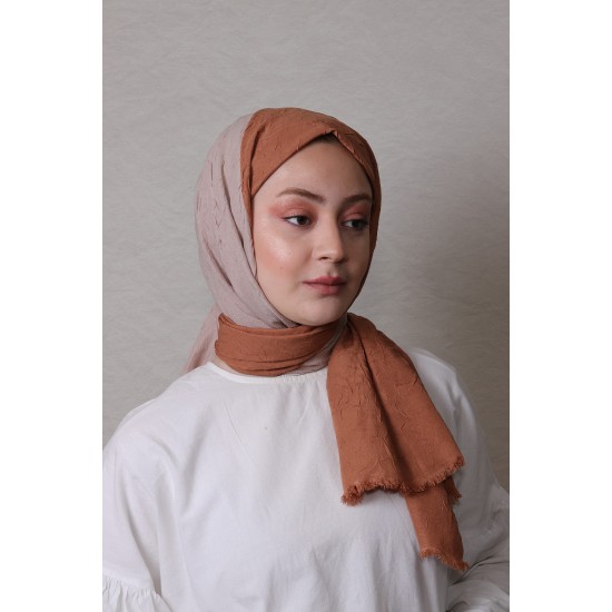 LORYAN SCARF ÇİFT RENK CRUSH 2 KOT CAMEL-VİZON