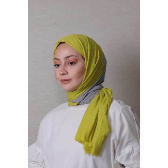 LORYAN SCARF ÇİFT RENK CRUSH 2 LİMON KÜFÜ-MERMER