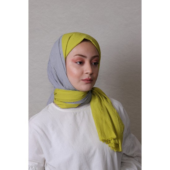 LORYAN SCARF ÇİFT RENK CRUSH 2 LİMON KÜFÜ-MERMER