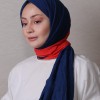 LORYAN SCARF ÇİFT RENK CRUSH 2 MERCAN-LACİVERT
