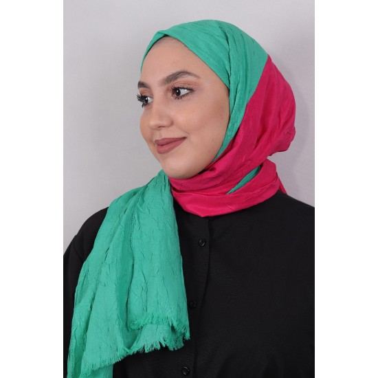 LORYAN SCARF ÇİFT RENK CRUSH 2 NEW BENETTON-FUŞYA
