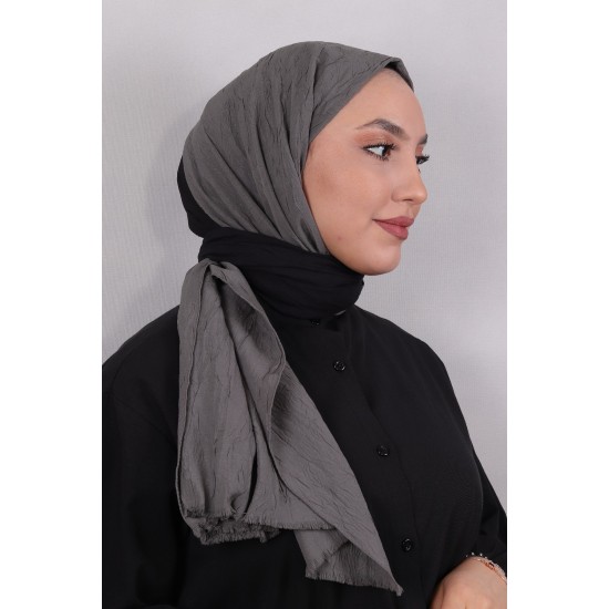 LORYAN SCARF ÇİFT RENK CRUSH 2 SİYAH-ANTRASİT