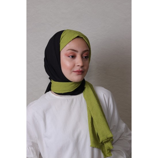 LORYAN SCARF ÇİFT RENK CRUSH 2 SİYAH-F.YEŞİLİ