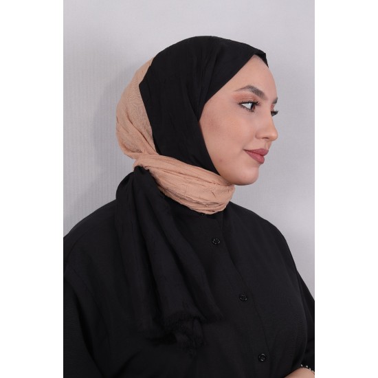 LORYAN SCARF ÇİFT RENK CRUSH 2 SİYAH-KOYU BEJ
