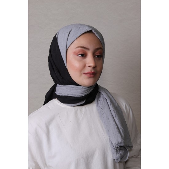 LORYAN SCARF ÇİFT RENK CRUSH 2 SİYAH-MERMER