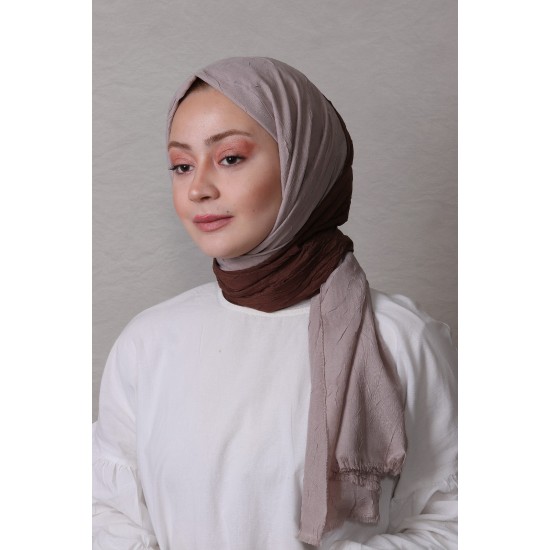 LORYAN SCARF ÇİFT RENK CRUSH 2 TAŞ-ACI KAHVE