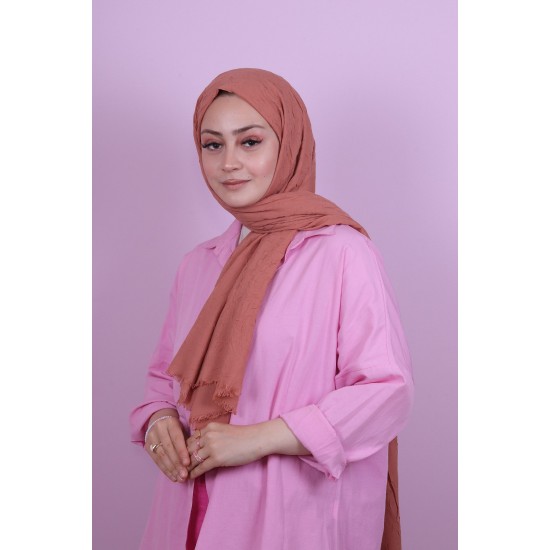 LORYAN SCARF COTTON CRUSH ŞAL - AÇIK BAKIR
