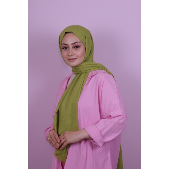 LORYAN SCARF COTTON CRUSH ŞAL - FISTIK YEŞİLİ