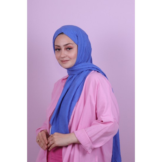 LORYAN SCARF COTTON CRUSH ŞAL - İNDİGO