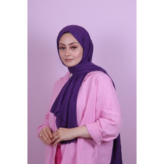 LORYAN SCARF COTTON CRUSH ŞAL - KOYU MOR