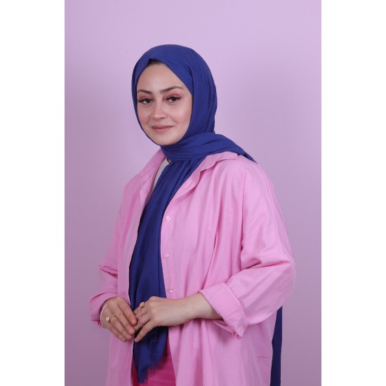 LORYAN SCARF COTTON CRUSH ŞAL - LACİVERT