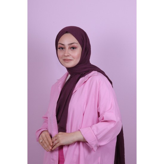 LORYAN SCARF COTTON CRUSH ŞAL - MÜRDÜM