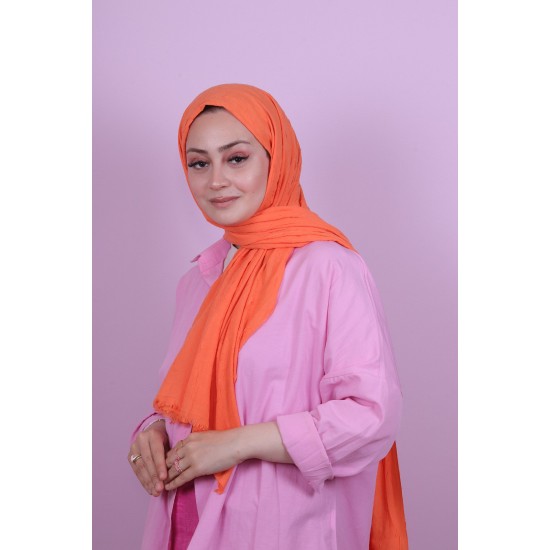 LORYAN SCARF COTTON CRUSH ŞAL - ORANGE