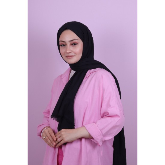 LORYAN SCARF COTTON CRUSH ŞAL - SİYAH