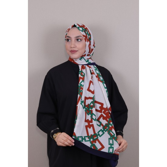 MEDİNE İPEĞİ ŞAL ZİNCİR MODEL 1 KİREMİT-YEŞİL