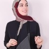 MODAKAŞMİR ÇİZGİ DESENLİ MEDİNE İPEĞİ ŞAL VİZON