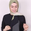 MODAKAŞMİR ÇİZGİ DESENLİ MEDİNE İPEĞİ ŞAL YEŞİL