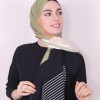 MODAKAŞMİR ÇİZGİ DESENLİ MEDİNE İPEĞİ ŞAL YEŞİL
