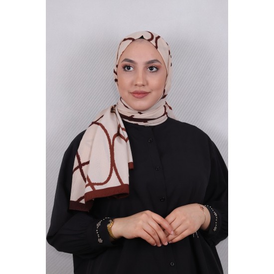 MODAKAŞMİR DESENLİ MEDİNE İPEĞİ ŞAL MODEL 13 BORDO