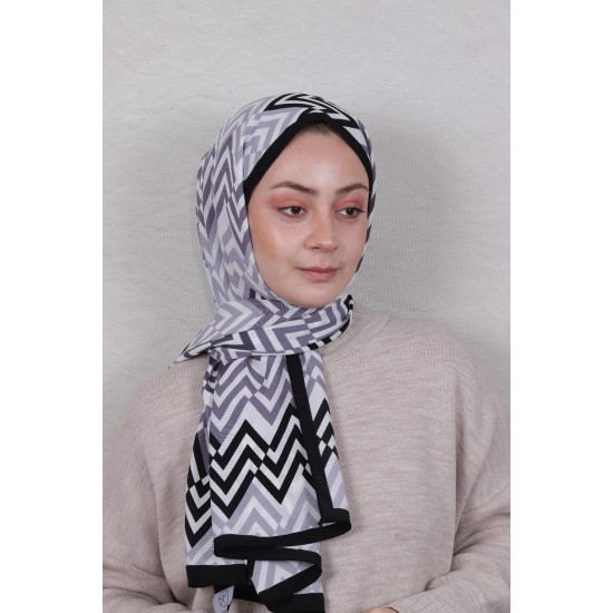 MODAKAŞMİR DESENLİ MEDİNE İPEĞİ ŞAL MODEL 26 SİYAH