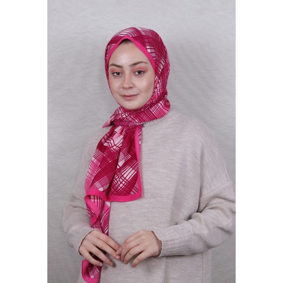 MODAKAŞMİR DESENLİ MEDİNE İPEĞİ ŞAL MODEL 29 FUŞYA