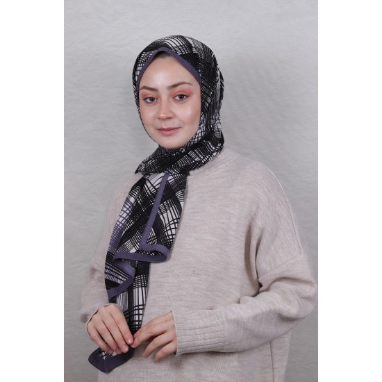 MODAKAŞMİR DESENLİ MEDİNE İPEĞİ ŞAL MODEL 29 SİYAH